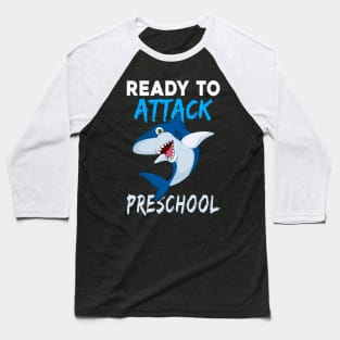 Shark Kids Ready To Attack Preschool Boys Back To School Baseball T-Shirt